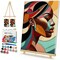 Framed Paint by Numbers Kit for Adults – Black Woman Portrait DIY Acrylic Painting with Easel, 8×12" Pre-Framed Canvas for Home Wall Decor